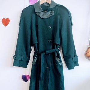 Vintage 80s Wool Jacket - Dark Green